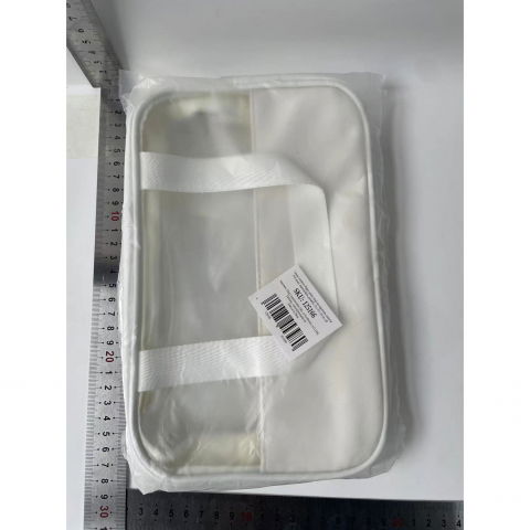 Geanta cosmetice  pentru voiaj sau organizare, material pvc/textil, impermeabila, portabila, 26 x 15 x 10 cm, alb [8]