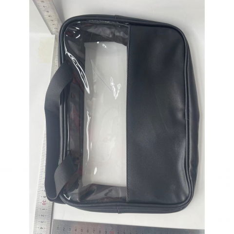 Geanta cosmetice  pentru voiaj sau organizare, material pvc/textil, impermeabila, portabila, 30x21x12 cm, negru [6]