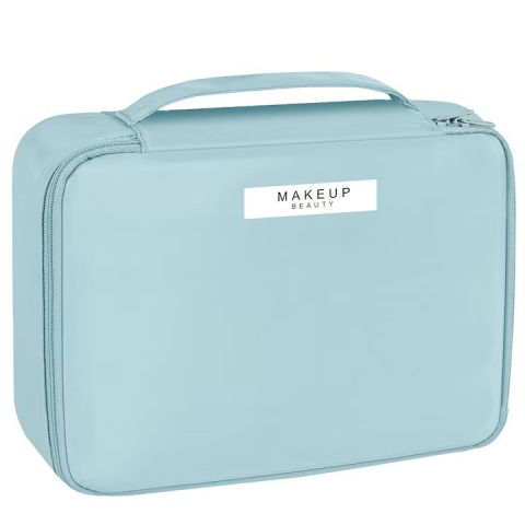 Organizatoare, perne voiaj şi accesorii - Geanta de calatorie, pentru cosmetice si articole de toaleta, material impermeabil, 2 in 1, portfard interior detasabil, 23 x 16 x 8 cm, albastru