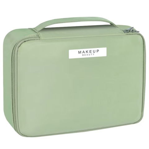 Organizatoare, perne voiaj şi accesorii - Geanta de calatorie, pentru cosmetice si articole de toaleta, material impermeabil, 2 in 1, portfard interior detasabil, 23 x 16 x 8 cm, verde
