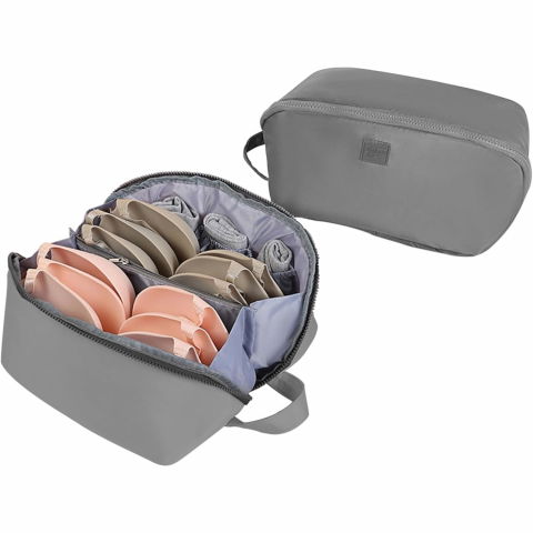 Geanta de depozitare 3 in 1, portabila, pentru lenjerie, sutiene si sosete, multi-functionala, pentru bagaj, calatorii si afaceri, 23 x 13 x 13, gri [3]