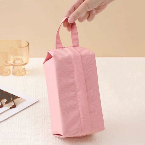 Geanta de depozitare, pentru haine mici, lenjerie, sosete, cosmetice, impermeabila, cu maner, 10x20x3 cm, roz [3]