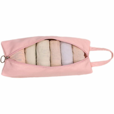 Geanta de depozitare, pentru haine mici, lenjerie, sosete, cosmetice, impermeabila, cu maner, 10x20x3 cm, roz [5]