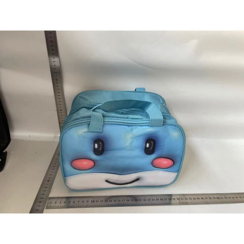 Geantă frigorifică, cu desene animat 3d, portabilă pentru copii, de prânz, din pânză oxford, 27.5x18x20 cm, model balena, albastru [1]