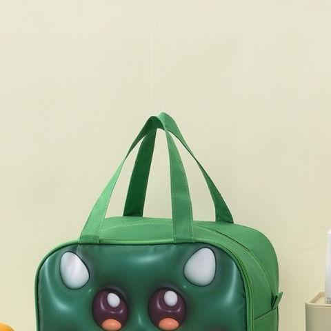 Geantă frigorifică, cu desene animat 3d, portabilă pentru copii, de prânz, din pânză oxford, 27.5x18x20 cm, model crocodil, verde [7]