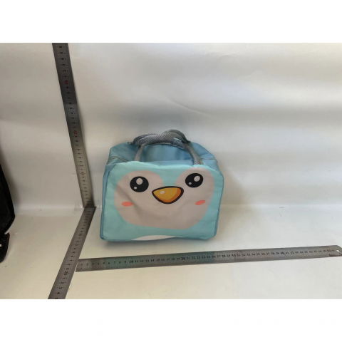 Geantă frigorifică, cu desene animat, portabilă pentru copii, de prânz, din pânză oxford, 22x14x19 cm, model pinguin, albastru [1]