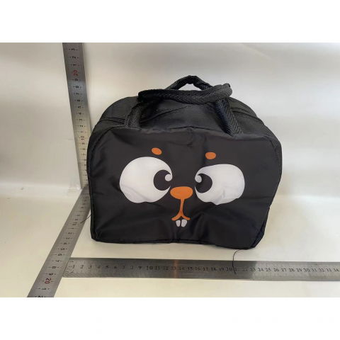 Geantă frigorifică, cu desene animat, portabilă pentru copii, de prânz, din pânză oxford, 22x14x19 cm, model veverita, negru [1]