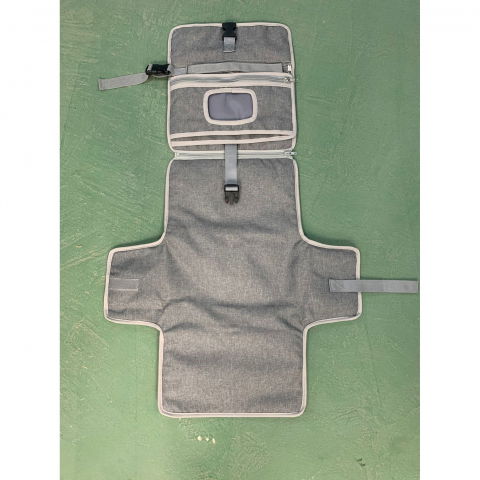 Geanta multifunctionala, tip aleza de schimbat scutece, impermeabila, din panza oxford, cu buzunare, usor de agatat, 30 x 20 cm, gri [1]