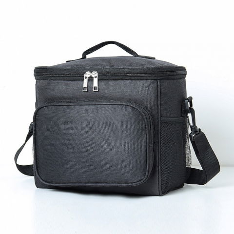 Caserole, genți termice și organizatoare pastile - Geanta pentru picnic cu izolare termica, multifunctionala, compartimentata, 2 tipuri de manere, impermeabila, 26x24x17 cm, negru