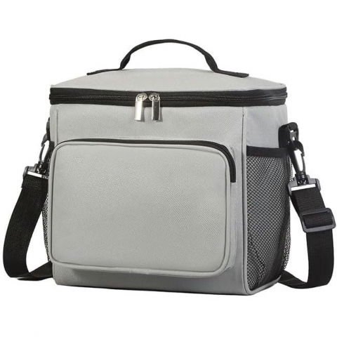 Geanta pentru pranz, multifunctionala, compartimentata, 2 tipuri de manere, impermeabila, 26x24x17 cm, gri [5]
