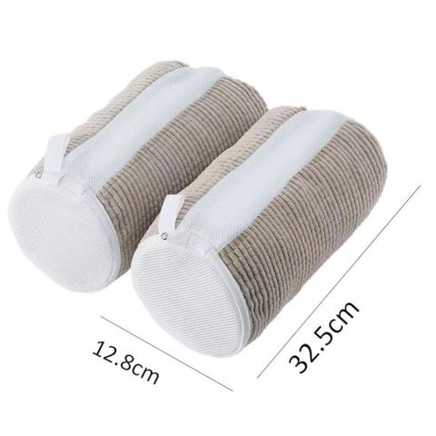 Geanta pentru spalare incaltaminte, pentru masina de spalat, cu fibre pufoase in interior, cu fermoar, curatare 360 de grade, 39x19 cm, gri deschis [1]