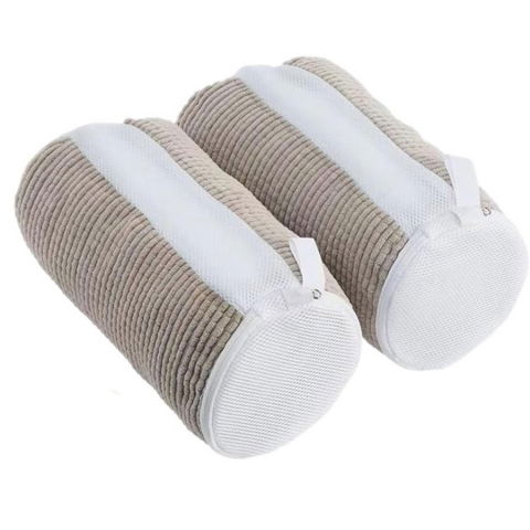 Produse ingrijire incaltaminte - Geanta pentru spalare incaltaminte, pentru masina de spalat, cu fibre pufoase in interior, cu fermoar, curatare 360 de grade, 39x19 cm, gri deschis