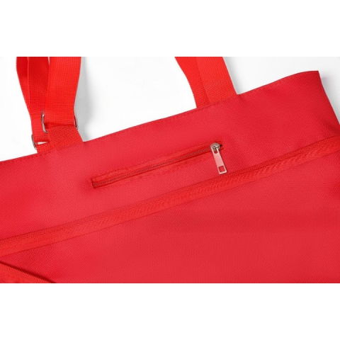 Geanta pliabila, 2 in 1, carucior cu roti, pentru cumparaturi, 19 l, rosu, plastic, 39 x 46 x 12 cm [3]