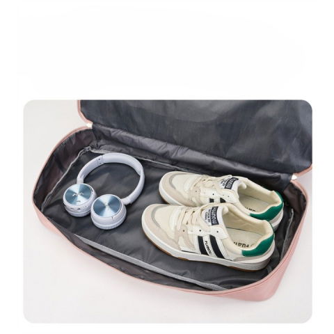 Geanta pliabila, pentru voiaj, buzunare multiple, de mana, impermeabila, material textil, capacitate 8 kg, dimensiune deschisa 42x28x10 cm, roz [9]