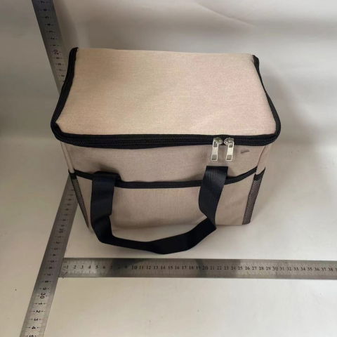 Geanta termica  pentru pranz, compartimente telefon si tacamuri, multifunctionala, impermeabila, 24x18x21 cm, crem [1]