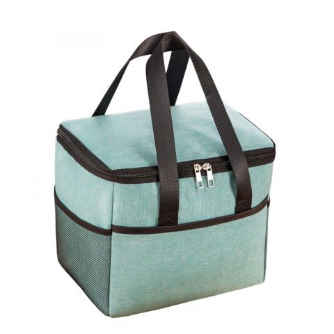 Genți termice pentru adulți - Geanta termica  pentru pranz, compartimente telefon si tacamuri, multifunctionala, impermeabila, 24x18x21 cm, verde