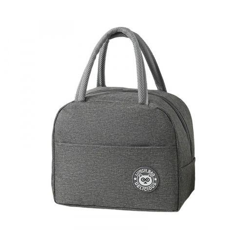 Genți termice pentru adulți - Geanta termica pentru pranz, multifunctionala, compartimentata, impermeabila, cu manere, buzunar exterior, 22x14x19 cm, gri