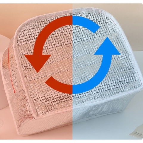 Geanta termoizolanta pentru copii, 23x13x19 cm, model imprimeu catel, din folie de aluminiu si panza oxford, albastru/alb [7]