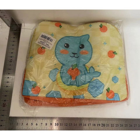 Geanta termoizolanta pentru copii, 23x13x19 cm, model imprimeu foca, din folie de aluminiu si panza oxford, galben/portocaliu [1]