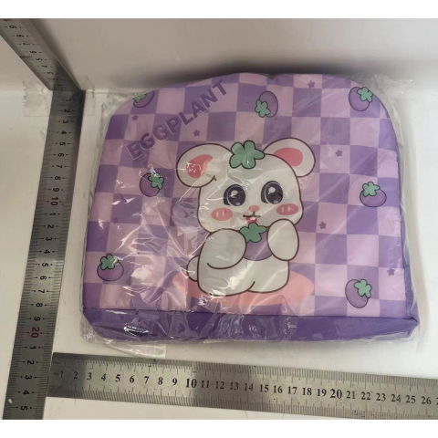 Geanta termoizolanta pentru copii, 23x13x19 cm, model imprimeu iepuras, din folie de aluminiu si panza oxford, mov [1]