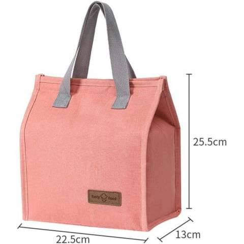 Geanta termoizolanta tip bento bag  camping cooler, aluminiu, 22.5x13x25,5 cm, 3.3 l, roz [2]