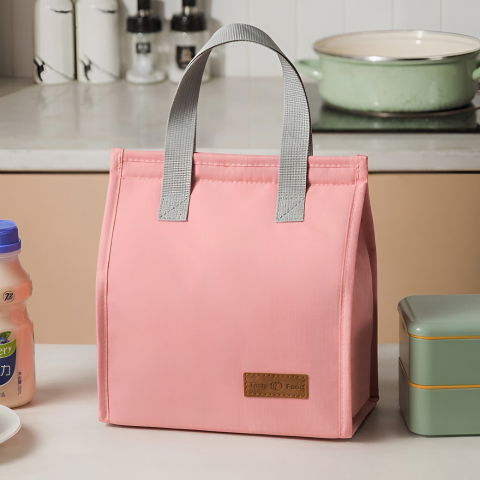 Geanta termoizolanta tip bento bag  camping cooler, aluminiu, 22.5x13x25,5 cm, 3.3 l, roz [3]