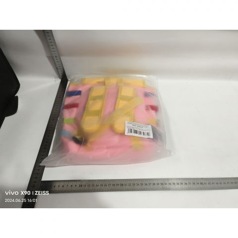 Ghiozdan montessori, pentru copii 2-6 ani, fidget pop, cu catarame si fermoare, jucarii senzoriale, activitate de invatare prin joc, roz, 0.25 kg, 28x10x23 cm [5]