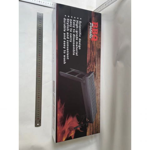 Gratar portabil, confectionat din metal, pentru picnic, gradina, terasa, camping, dimensiuni reduse, 60x22x23 cm, negru [1]