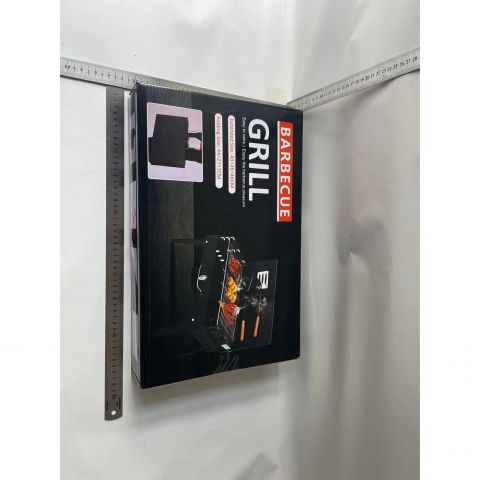 Gratar portabil, pliabil, tip servieta, cu accesorii pentru gatit incluse, confectionat din metal, 46x43x26 cm, negru [1]