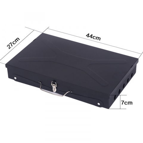 Gratar portabil, pliabil, tip servieta, cu accesorii pentru gatit incluse, confectionat din metal, 46x43x26 cm, negru [2]