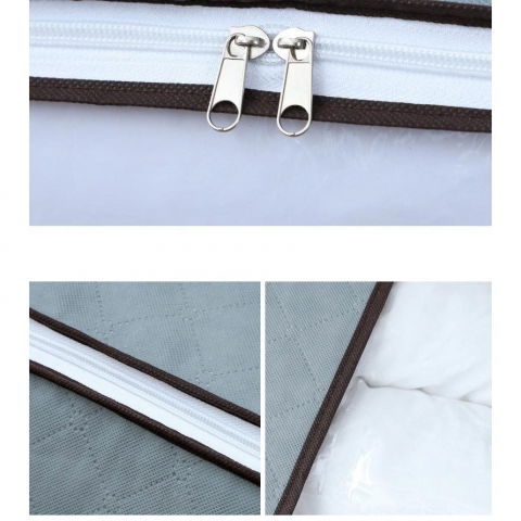 Husa de depozitare, intrebuintare multipla, pliabila, cu fermoar bidirectional si fereastra deasupra transparenta, manere laterale, lavabila, 65x45x15 cm, gri [8]