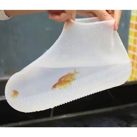 Husa incaltaminte, impermeabila, antiderapanta, din latex, 13 x 13 x 2 cm, marime m 34-40 cm, alb [8]