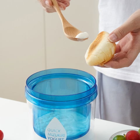 Kit presa pentru branza, filtru de iaurt, strecuratoare de iaurt grecesc, filtru de lapte, 15x14x15 cm, albastru [8]