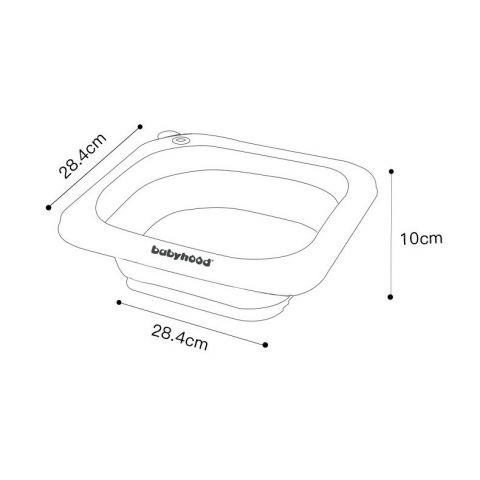 Lavoar pliabil, pentru copii 1-8 ani, 28.5x28.5x10 cm, din pe+pp, 3.5l, model fata, gri [3]