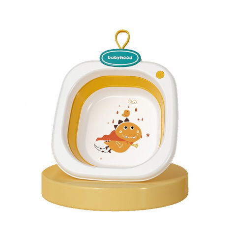 Îngrijire, transport și organizare pentru bebeluși și copii - Lavoar pliabil, pentru copii 1-8 ani, model animat, din pp+tpe, 32x29x10 cm, portocaliu