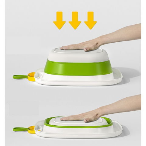 Lavoar pliabil, pentru copii 1-8 ani, model animat, din pp+tpe, 32x29x10 cm, verde [3]