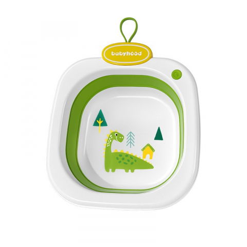 Igienă, baie și accesorii bebeluși şi copii - Lavoar pliabil, pentru copii 1-8 ani, model animat, din pp+tpe, 32x29x10 cm, verde