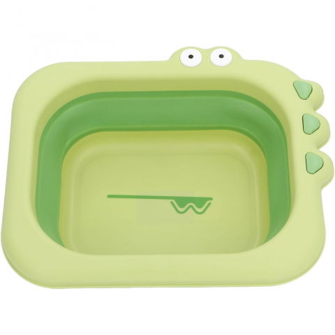 Lavoar pliabil, pentru copii, din pp/tpe, portabil, model crocodil, 30x24.5x9 cm, verde [2]