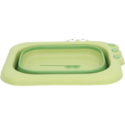 Lavoar pliabil, pentru copii, din pp/tpe, portabil, model crocodil, 30x24.5x9 cm, verde [1]