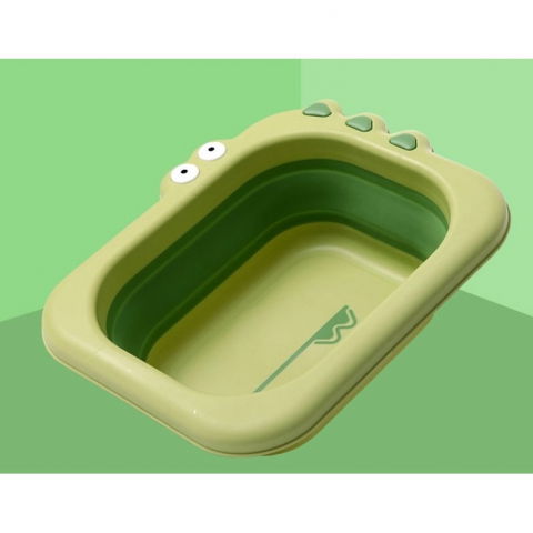 Lavoar pliabil, pentru copii, din pp/tpe, portabil, model crocodil, 30x24.5x9 cm, verde [6]