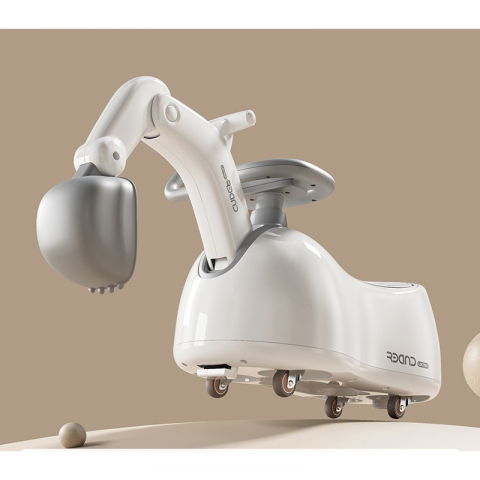 Masina 3 in 1, 1-3 ani, tip excavator/balansoar/masina yo yo, din plastic, 4 roti silentioase, 71.5 x 34 x 39 cm, alb [1]