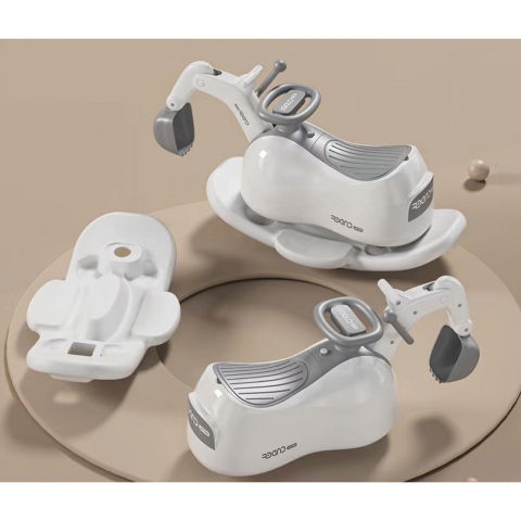 Masina 3 in 1, 1-3 ani, tip excavator/balansoar/masina yo yo, din plastic, 4 roti silentioase, 71.5 x 34 x 39 cm, alb [3]