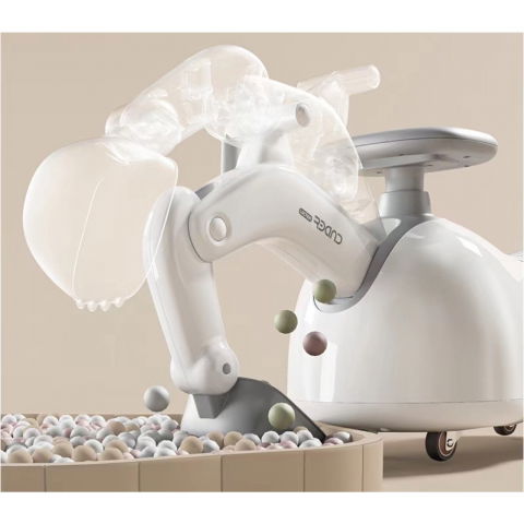 Masina 3 in 1, 1-3 ani, tip excavator/balansoar/masina yo yo, din plastic, 4 roti silentioase, 71.5 x 34 x 39 cm, alb [4]