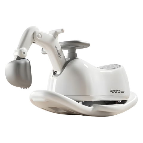 Masina 3 in 1, 1-3 ani, tip excavator/balansoar/masina yo yo, din plastic, 4 roti silentioase, 71.5 x 34 x 39 cm, alb [5]