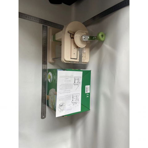 Masina manuala pentru maruntit varza, cu maner rotativ, lame din inox, corp din plastic, pentru legume si fructe, 20 x 20 x 15 cm, alb [2]