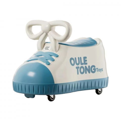 Triciclete, mașinuțe și accesorii pentru transportul copiilor - Masina pentru copii, model pantof, 4 roti, 1-6 ani, cutie de depozitare, din abs, 48 x 27 x 34 cm, albastru