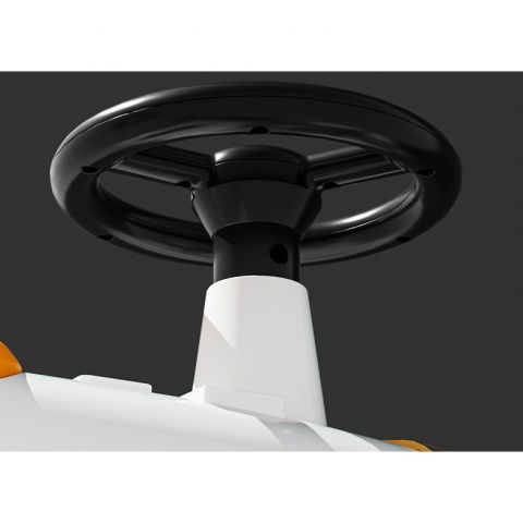 Masinuta electrica  model de epoca, cu acumulator, sistem anti-rasturnare, sistem de lumini si sunet, 1-5 ani, 75 x 36 x 45 cm, alb [8]