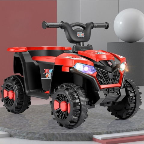 Masinuta electrica  pe 4 roti, tip atv, cu acumulator, sistem anti-rasturnare, sistem de lumini si sunet, 2-5 ani, 70 x 43 x 48 cm, rosu [8]