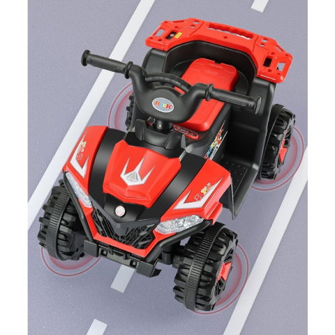 Masinuta electrica  pe 4 roti, tip atv, cu acumulator, sistem anti-rasturnare, sistem de lumini si sunet, 2-5 ani, 70 x 43 x 48 cm, rosu [10]