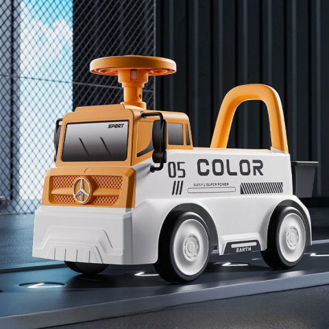 Mașinuță pentru copii, 3 ani, model camion, sport, claxon, cutie depozitare, 62x26x40 cm, portocaliu [1]